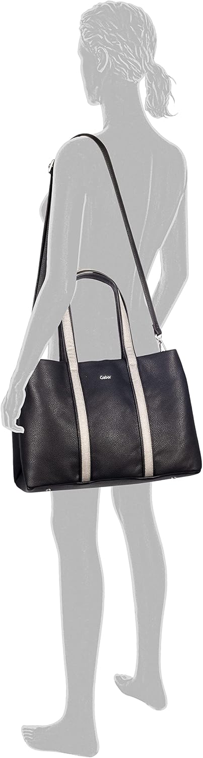 Gabor bags Anina Damen Shopper Umhängetasche Reissverschluss Mittelgross Schwarz