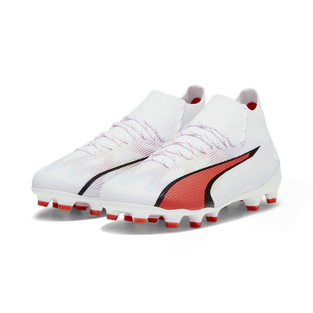 PUMA Ultra Pro FG/AG Jr Kids The Forever Faster Kinder 34 EU Weiss Schwarz Feuer Orchidee Rot, 34 EU