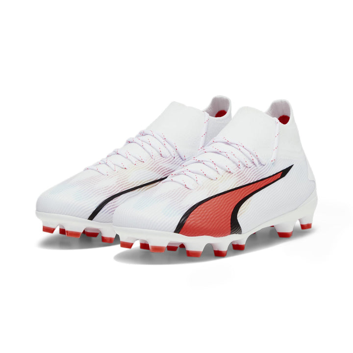 PUMA Ultra Pro FG/AG Jr Kids The Forever Faster Kinder 34 EU Weiss Schwarz Feuer Orchidee Rot, 34 EU