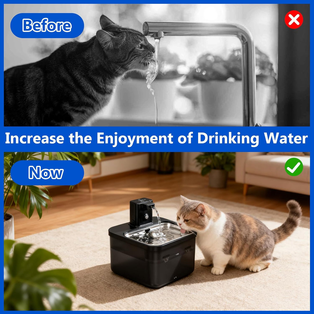 Katzenbrunnen Filter, 24 Stück Ersatzfilter für Katzenbrunnen, 12 Stück Filter + 12 Stück Schaumstof
