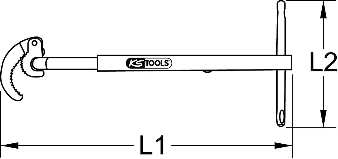 KS Tools 126.2000 Teleskop-Standhahn-Mutternschlüssel, Ø 32-63mm