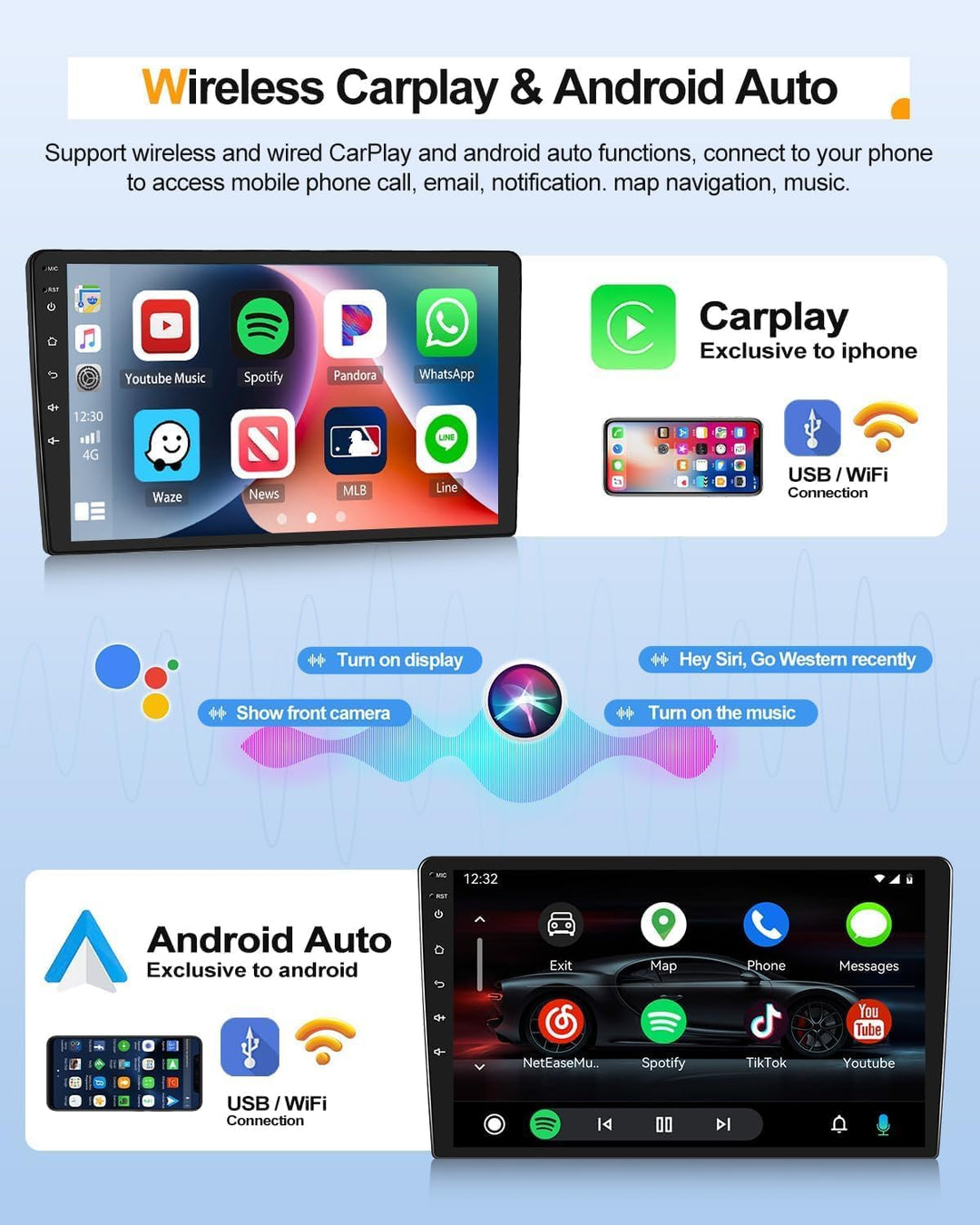 2+64GB CAMECHO Android 13 Autoradio mit Navi für VW Beetle 2004-2010 mit Carplay Android Auto, Doppe