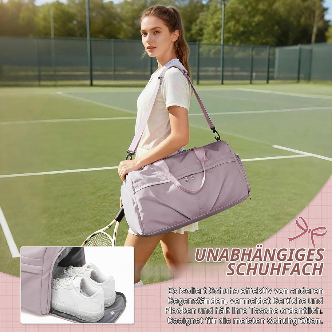 HYC00 Sport Duffel Bag Damen Sporttasche mit Schuhfach Reisetasche Damen Weekender Travel Bag Handge