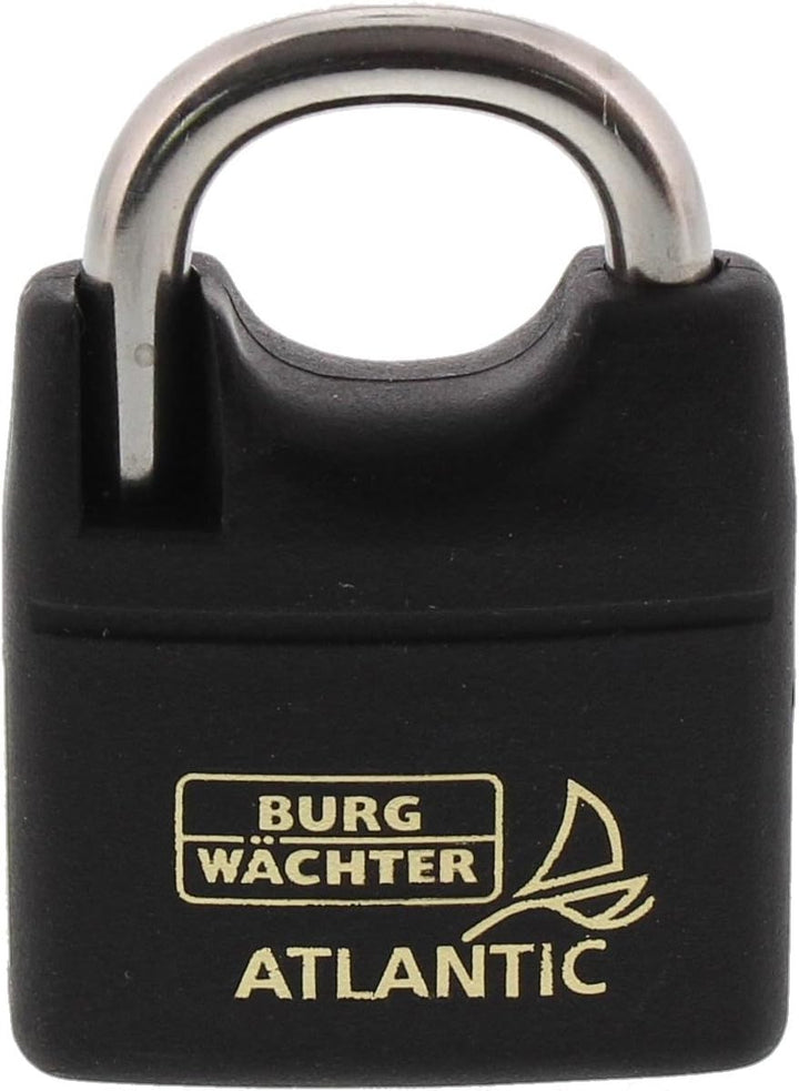 Burg-Wächter Vorhängeschloss, 6 mm Bügelstärke, 2 Schlüssel, Atlantic 217 F 40 Ni SB, Black normal,