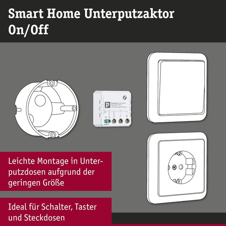 Paulmann SH ZB Unterputzaktor On/Off 230V max 300W 50139