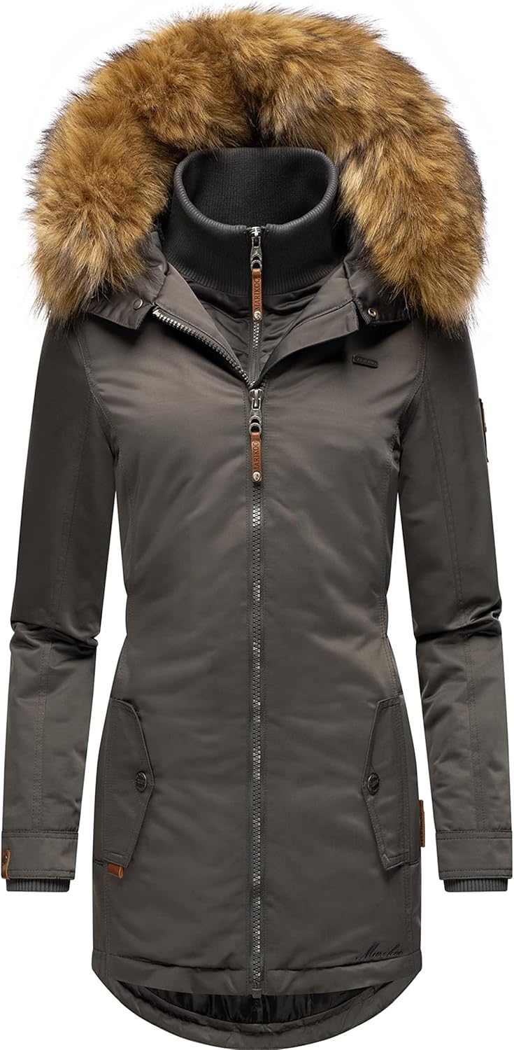 MARIKOO Damen Warmer Winterparka mit Kapuze Sanakoo XS-XXL XS Anthracite, XS Anthracite