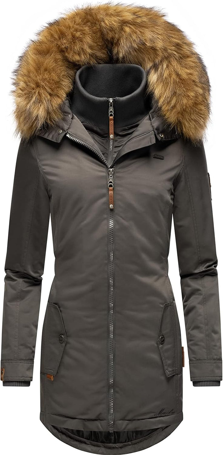MARIKOO Damen Warmer Winterparka mit Kapuze Sanakoo XS-XXL XS Anthracite, XS Anthracite