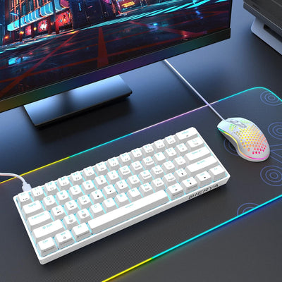 Dierya DK61se Gaming Tastatur,60% Prozent Mechanische Tastatur mit Red Linear Switch,Ultra-Compact M