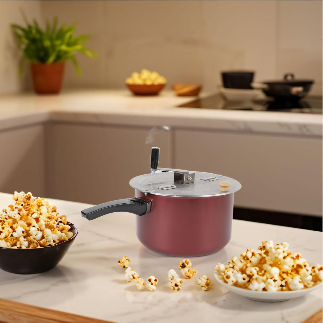 Edelstahl Popcorn Popper, Herdplatte Popcorn Maker handbetrieben, kompaktes Design, Popcorn Topf mit