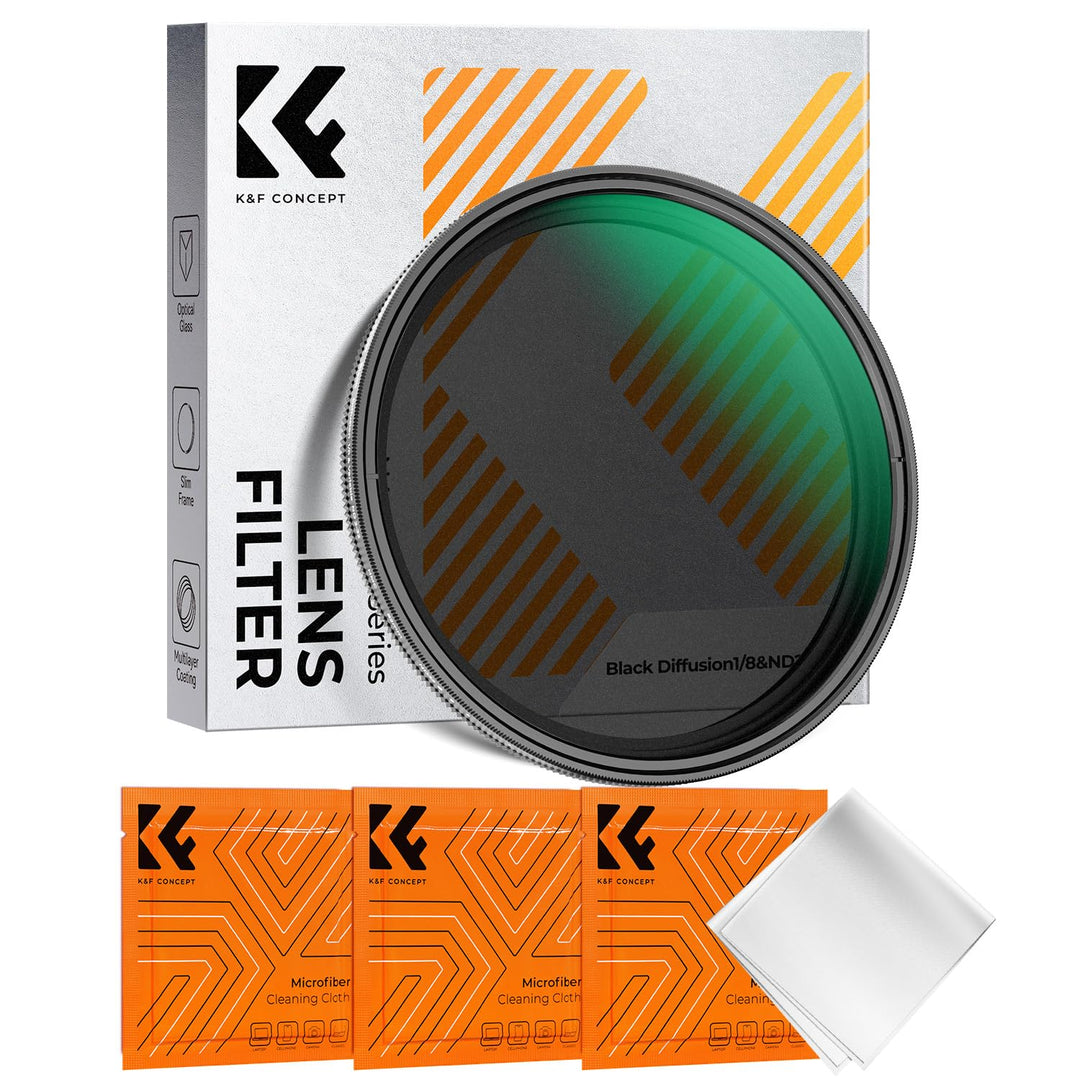 K&amp;F CONCEPT 2-IN-1 Filter 67mm Black Mist 1/8 &amp; ND2-ND32 Filter,Black Promist 1/8 &amp; Variabler ND2-32