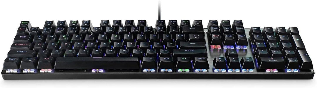 MediaRange Gaming Series kabelgebundene mechanische Gaming-Tastatur mit 104 Tasten und 14 Farbmodi,