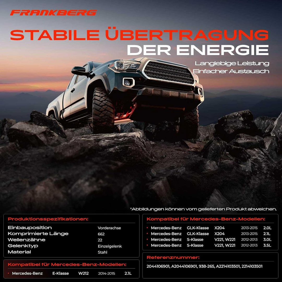 Kardanwelle Gelenkwelle Vorne für E-Klasse W212 GLK-Klasse X204 S-Klasse W221 Allrad (AWD) 2008-2015