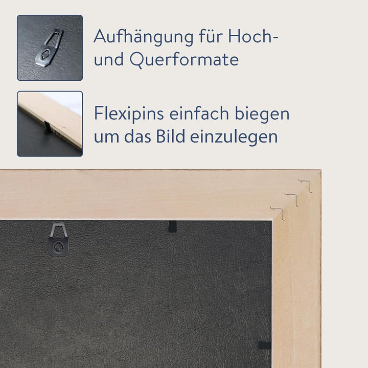 WANDStyle Bilderrahmen Silber 20x25 cm aus Holz im Barock-Stil zum Aufhängen, Fotorahmen Made in Ger