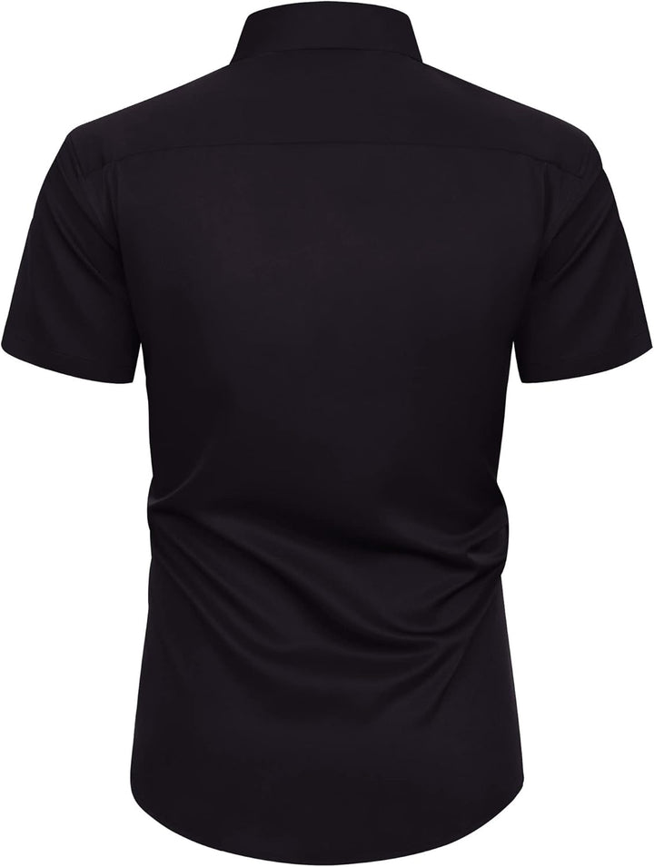 siliteelon Herren Kurzarm Hemden Casual Regular Fit Bügelfrei Business Hemd Faltenfrei Formales Hemd