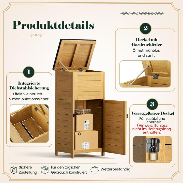 Pamapic Paketbox, Extra Grosse Briefkasten mit Paketfach den Aussenbereich, Bodenmontiert, Abschlies