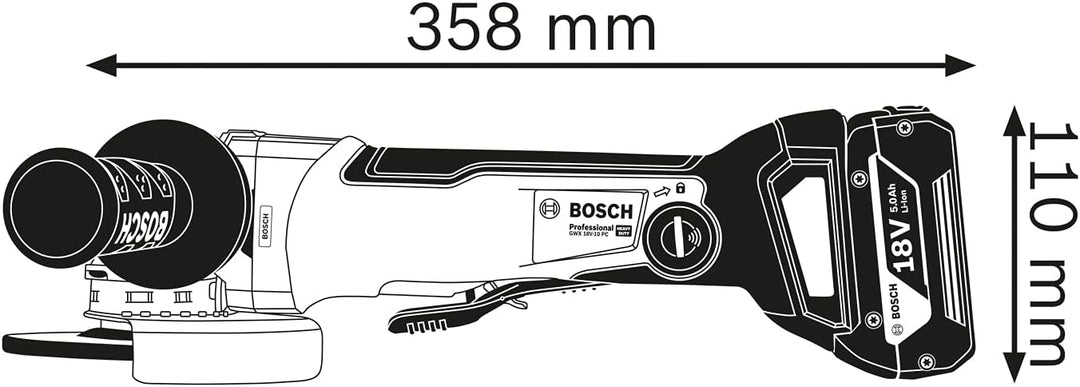 Bosch Professional 18V System Akku Winkelschleifer GWX 18V-10 PC (mit X-LOCK, Leerlaufdrehzahl: 4.50