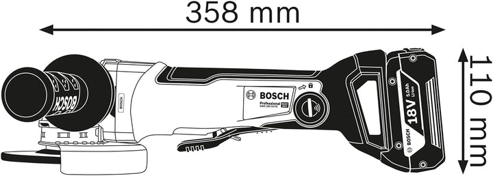 Bosch Professional 18V System Akku Winkelschleifer GWX 18V-10 PC (mit X-LOCK, Leerlaufdrehzahl: 4.50