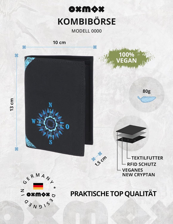 oxmox Geldbörse RFID 9,5 cm