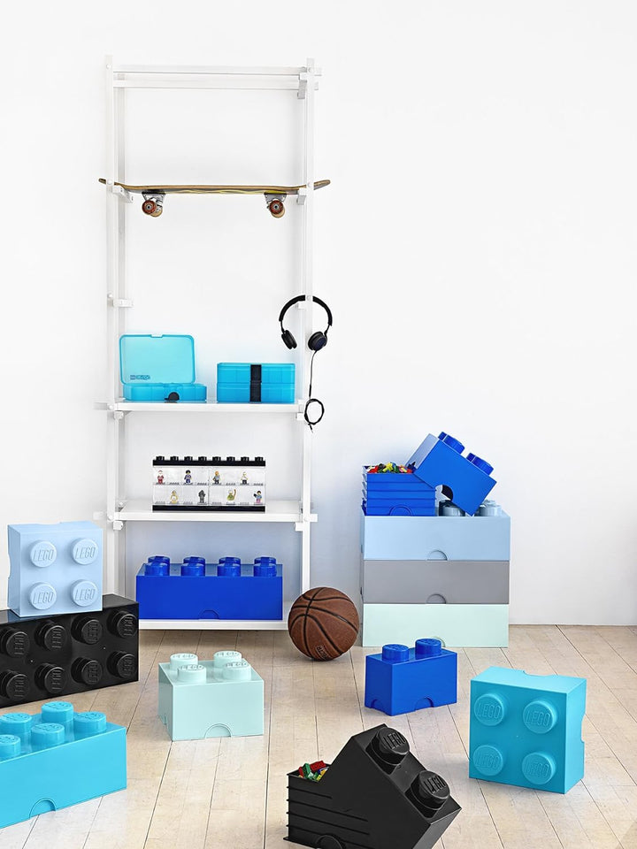LEGO Aufbewahrungsstein, 8 Noppen, Stapelbare Aufbewahrungsbox, 12 l, mintgrün Aqua Blau, Aqua Blau