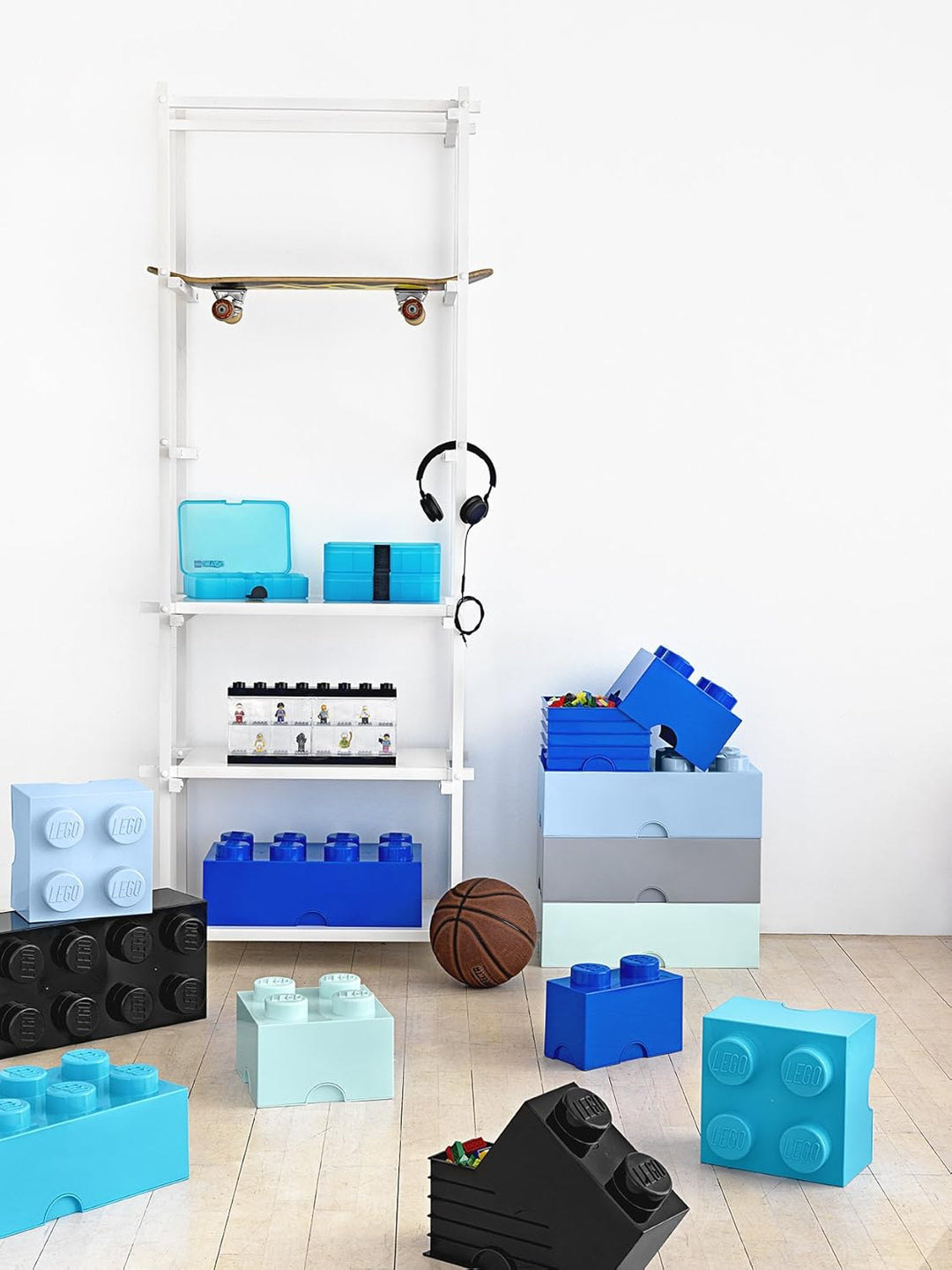 Room Copenhagen 40041735 LEGO Aufbewahrungsstein, 8 Noppen, Stapelbare Aufbewahrungsbox, 12 l, weiss
