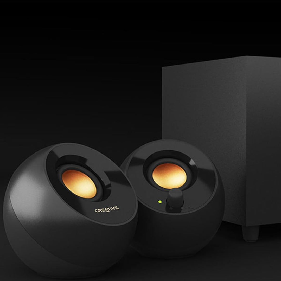 Creative Pebble Plus 2.1 USB-betriebener Desktop-Lautsprecher mit Subwoofer und Far-Field-Treibern,
