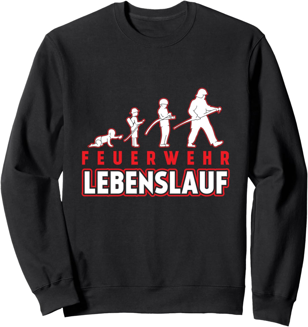 Feuerwehr Lebenslauf - Lustiges Männer Frauen Kinder Papa Sweatshirt