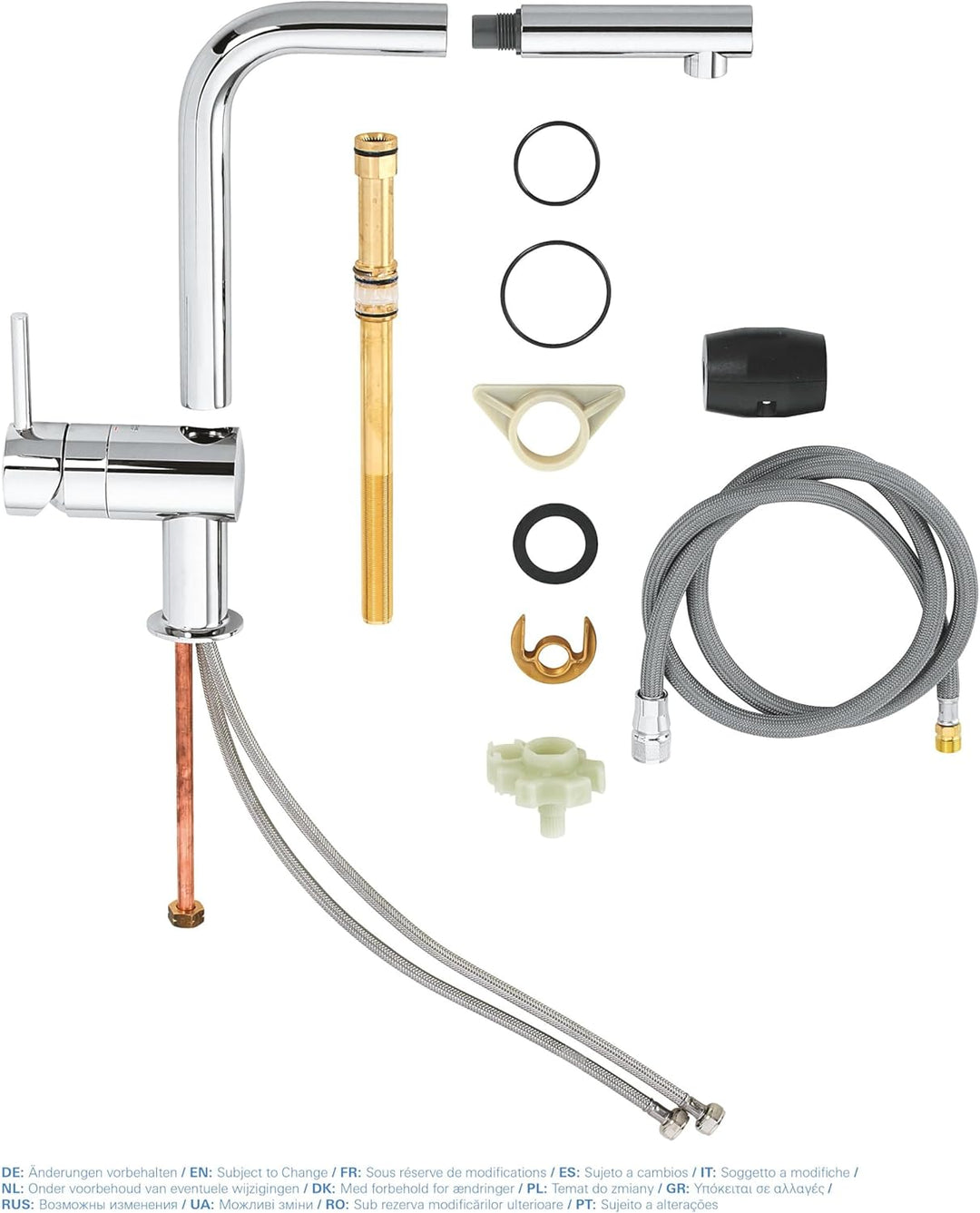 GROHE Minta - Einhand- Spültischarmatur (L- Auslauf, herausziehbarer Auslauf, Schwenkbereich von 360