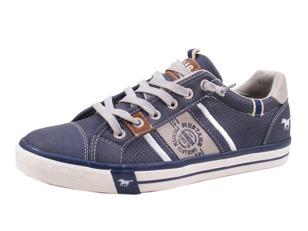 MUSTANG Herren Sneaker Schnürhalbschuh 43 EU Dunkelblau, 43 EU Dunkelblau
