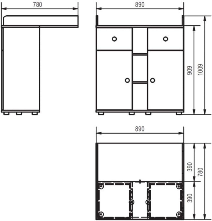 möbelando Wickelkommode Schrank Wickeltisch Kommode Wickelauflage Babyzimmer Floris I, Wickelkommode