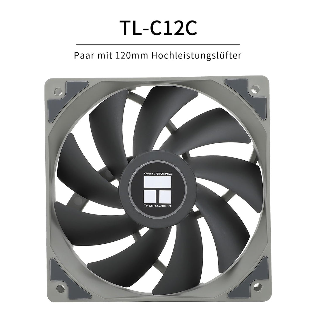 Thermalright BA120 CPU Air Cooler, 6 Heat Pipes, TL-C12C PWM Quiet Fan CPU Cooler con S-FDB Bearing,
