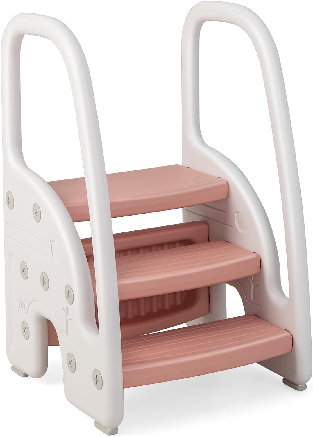 COSTWAY 3 stufiger Tritthocker für Kinder, Trittschemel höhenverstellbar mit Abnehmbarer Oberstufe &