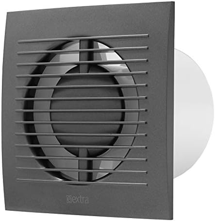 EUROPLAST Ø 100mm Bad-Lüfter mit Feuchtesensor und Timer Leise Ventilator - Kunststoff - Anthrazit Ø