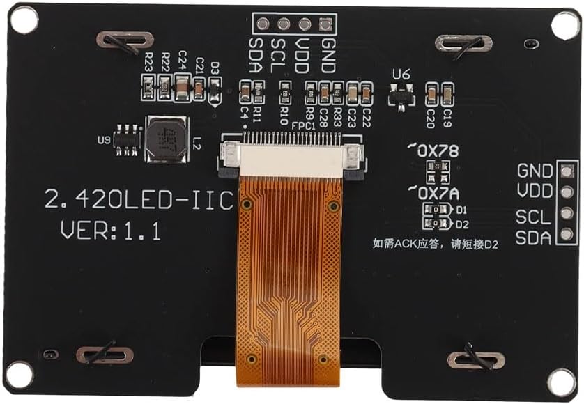 2,42 Zoll SSD1309 128 x 64 OLED Display Modul 2,42 Zoll 4-Pin OLED LCD Display Modul (IIC Grün)