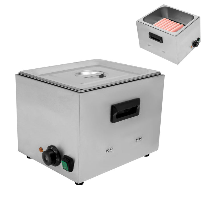 Würstchenwärmer, 10L Edelstahl Bockwurstwärmer, 122-572℉Präzise Temperaturregelung, 220V, 1300W, 39