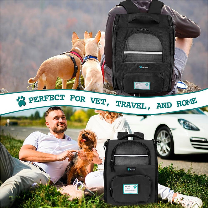 PetAmi Hunderucksack für kleine und grosse Katze, Haustier, Welpen, belüfteter Haustier-Wanderrucksa