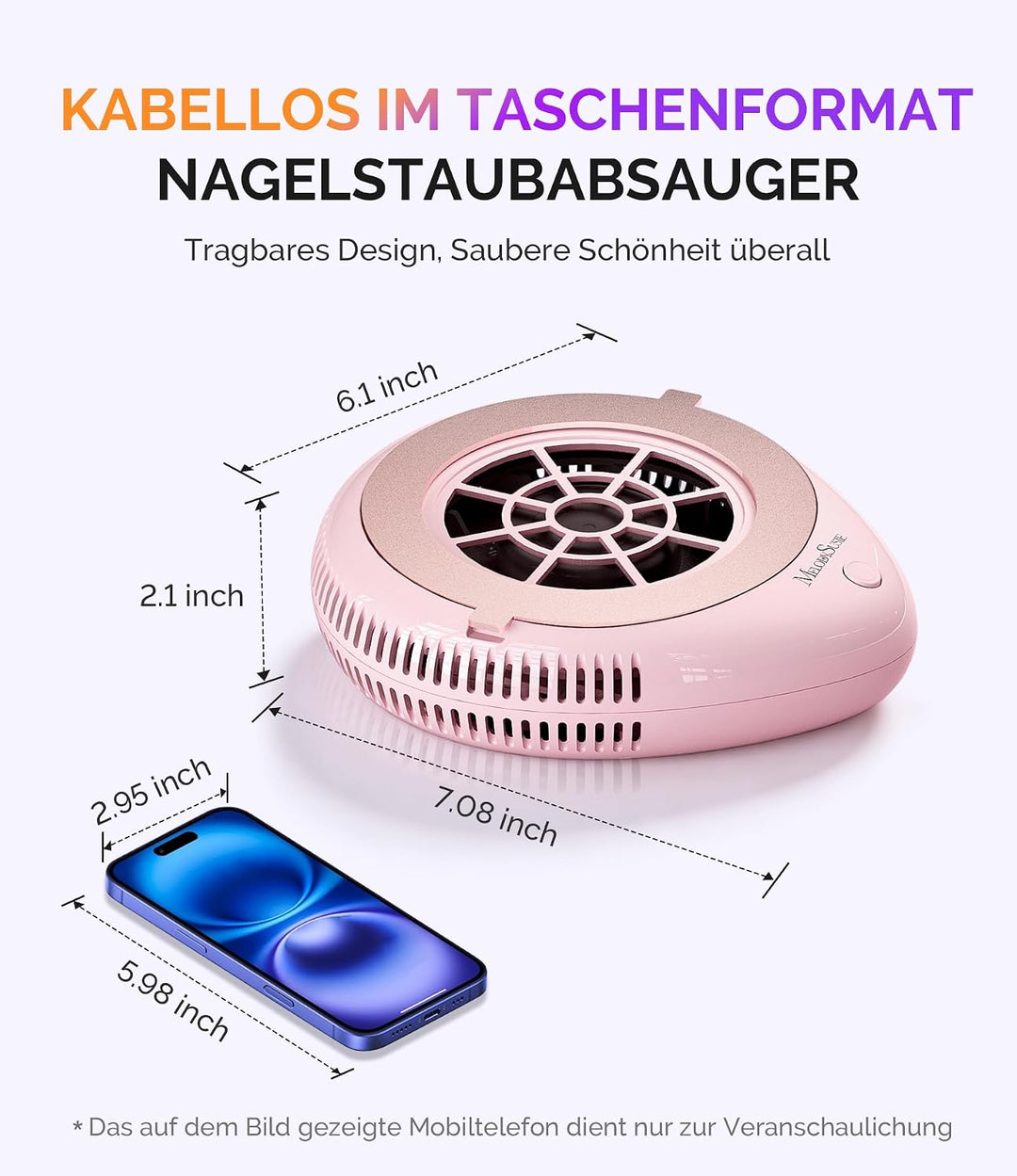 MelodySusie Staubabsaugung für Nägel, PProR Nagelstaubsauger für Acrylnägel