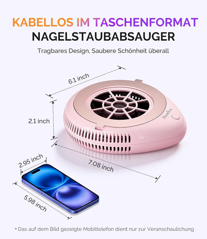 MelodySusie Staubabsaugung für Nägel, PProR Nagelstaubsauger für Acrylnägel
