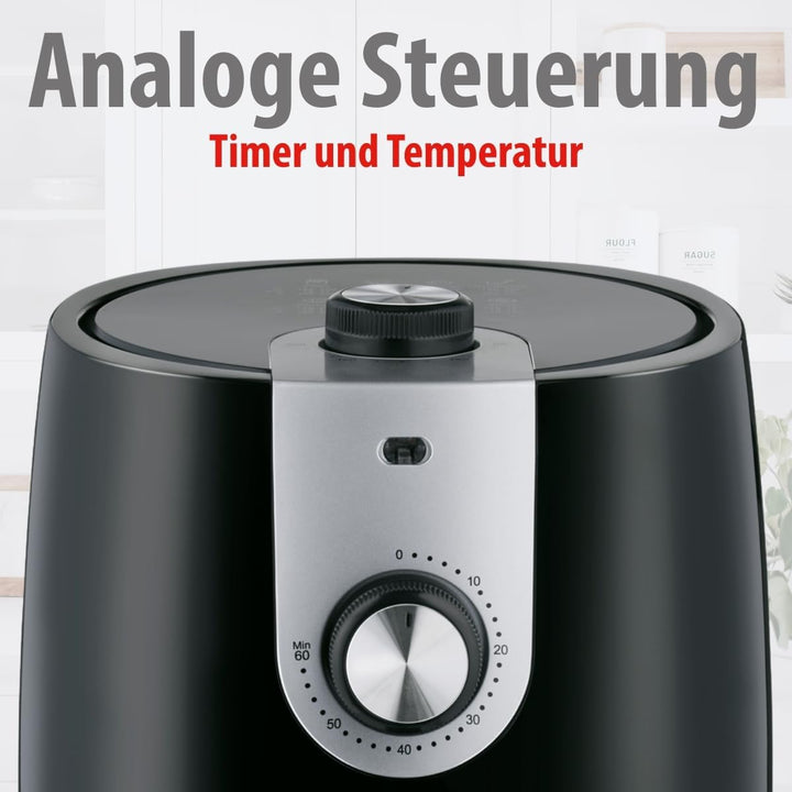 alpina Heissluftfritteuse 2L - Airfryer geeignet für 2 bis 3 Personen - Air Fryer mit Timer und eins