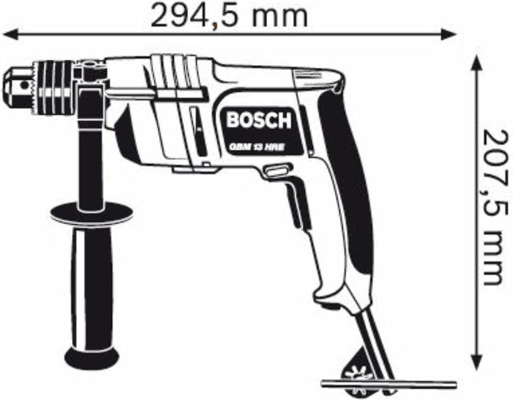 Bosch Professional Bohrmaschine GBM 13-HRE (Zusatzhandgriff, Zahnkranzbohrfutter 1,5 - 13 mm, im Kar