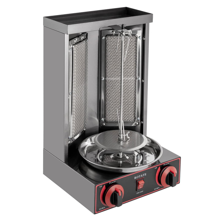 3000W Gas Dönergrill, 220V Vertikaler Multigrill, 360° Rotations Hähnchengrill mit 12KG Kapazität, E