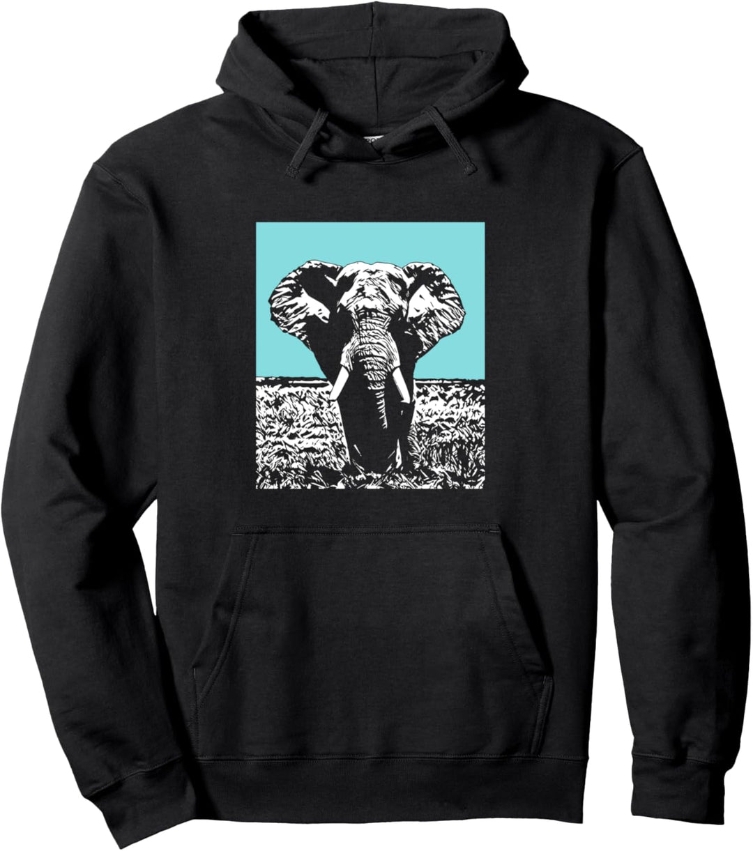 Minimalist Elephant & African Sky Pullover Hoodie