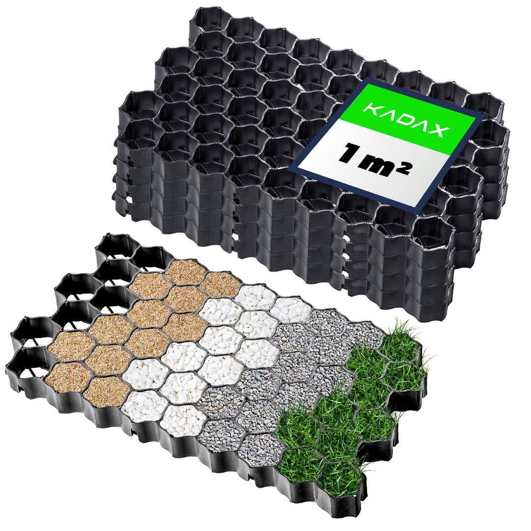 KADAX Paddockplatten aus Kunststoff, 60x40cm, 1 m², 2 Farben, Belastbarkeit bis zu 1000 t, Rasengitt
