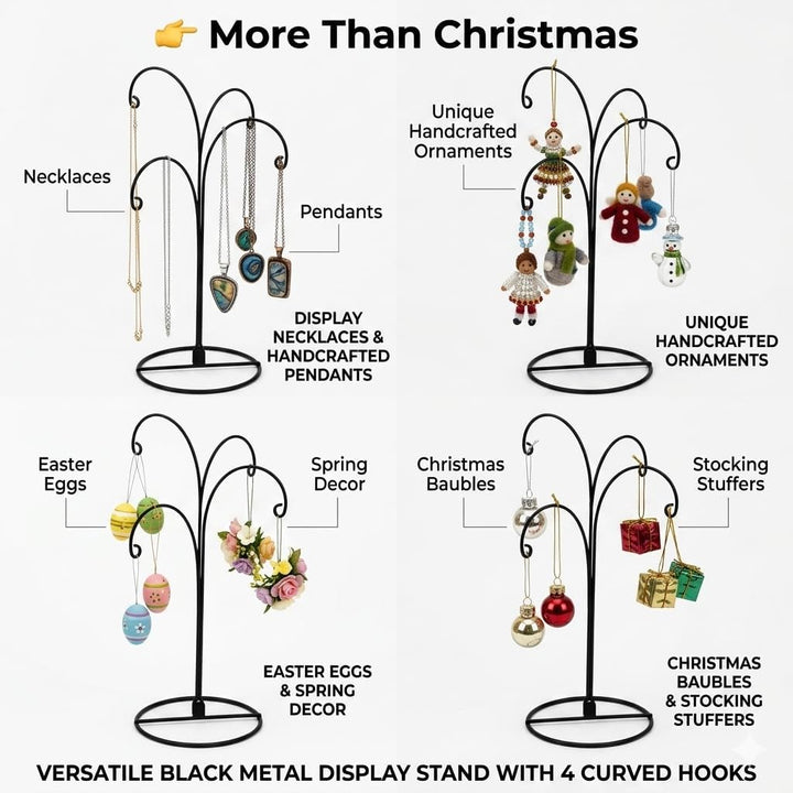 HOHIYA Weihnachtsdekoration Ständer Hängehaken für Hunde Katzen Glaskugel schwarz, Schwarz