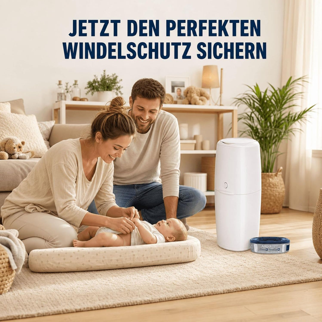 Angelcare Windeleimer Classic XL | komfortabel | Nachfüllkassette mit optimalen Geruchsschutz | 7-sc
