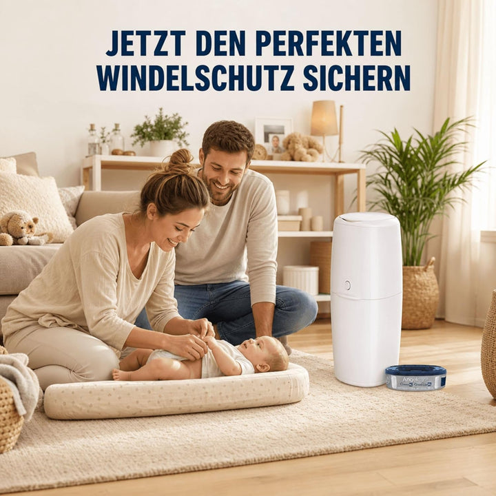 Angelcare Windeleimer Classic XL | komfortabel | Nachfüllkassette mit optimalen Geruchsschutz | 7-sc