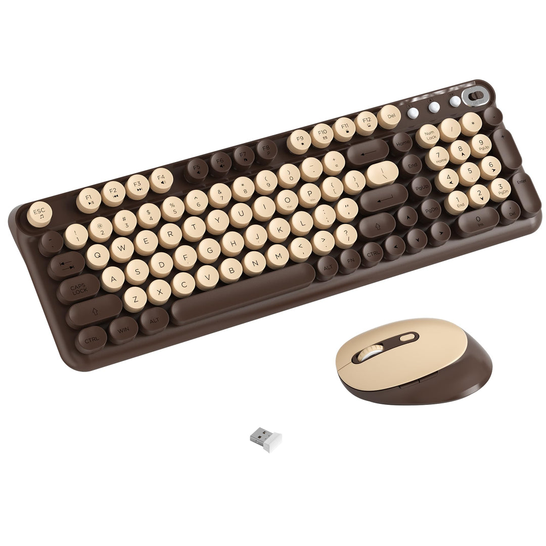 Kabellose Kombination aus Tastatur und Maus, 2,4 GHz kabellose Verbindung, kompatibel mit PC/Laptop/