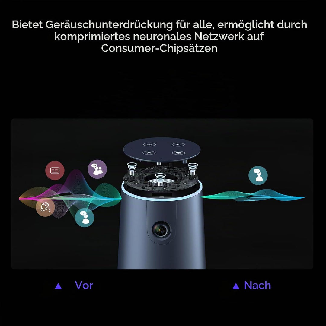 NEARITY C45 2K Videokonferenz-Webcam mit Mikrofon und Lautsprecher, All-in-One Webcam mit 4 Noise Ca