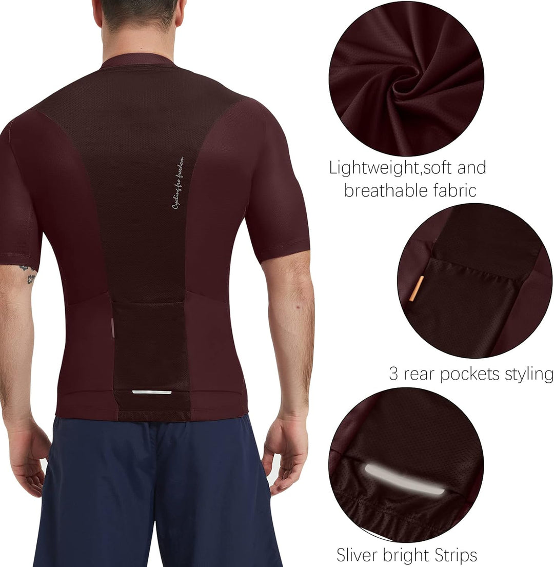 Santic Radtrikot Herren Kurzarm Fahrradtrikot Herren Fahrradshirt Radshirt Kurzarm Sommer mit Tasche