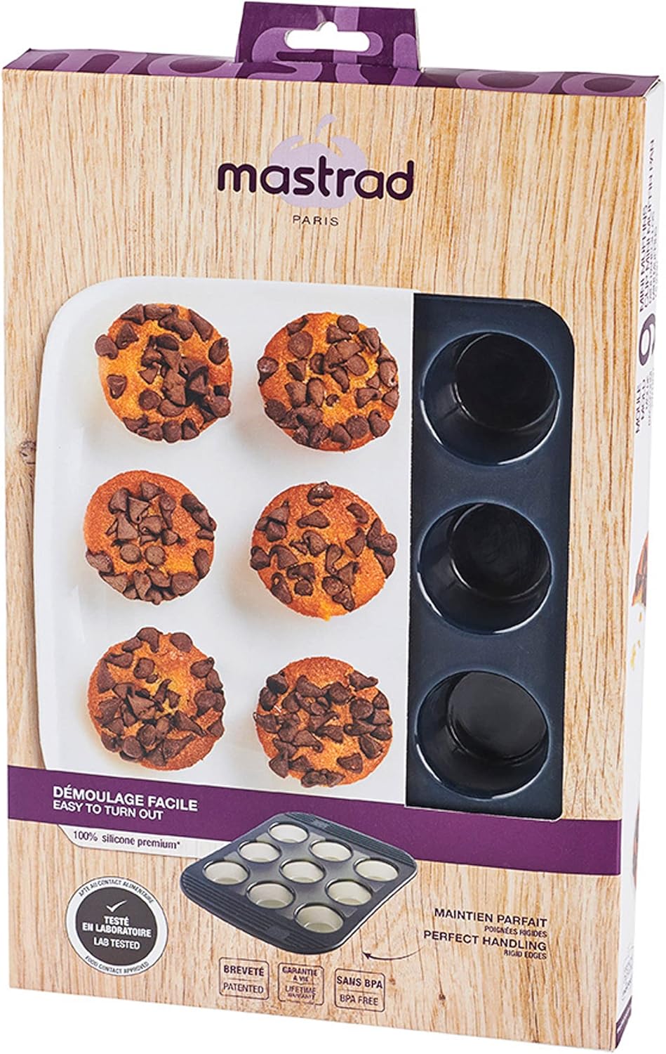 Mastrad F42014 Silikonbackform für 9 Muffins