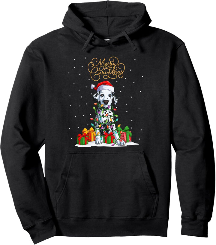 Dalmatiner Merry Christmas Xmas Lustig Weihnachts Dalmatiner Pullover Hoodie